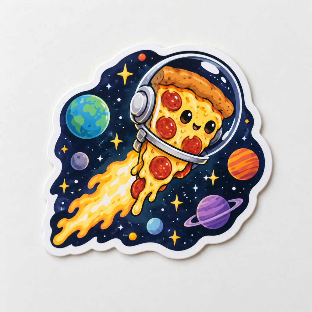 Space Pizza Sticker